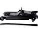 Black hydraulic car jack on a white background