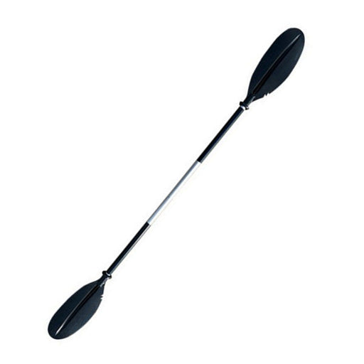 Black kayak paddle on a white background