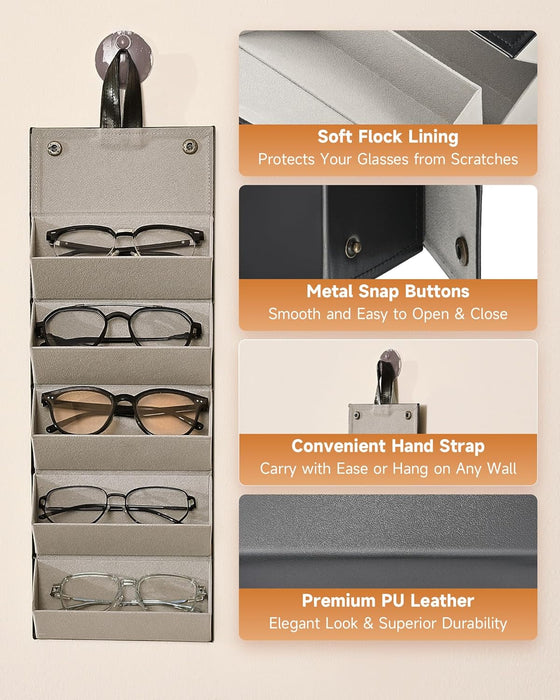 Travel Sunglass Case with 5 Slots