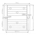 Technical drawing of a rectangular component with dimensions