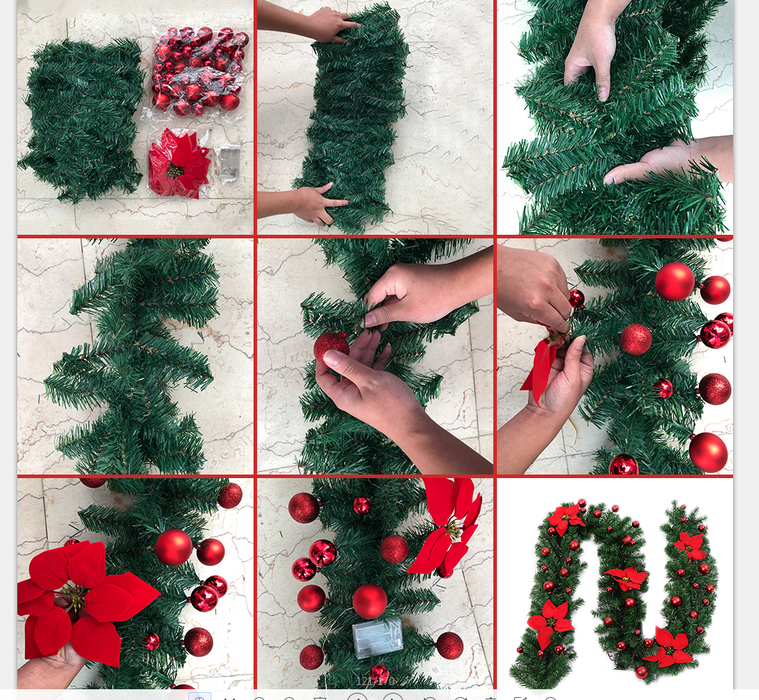 Christmas Fireplace Tree Wreath Garland