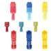 Set of colorful wire connectors on a white background