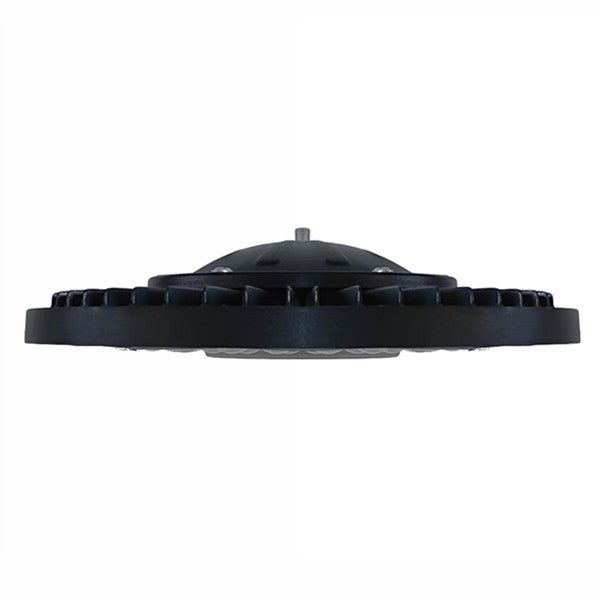 Black industrial component on a white background