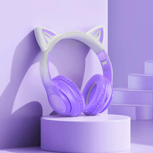 Hoco LED Cat Ear Headphones Purple - image 2