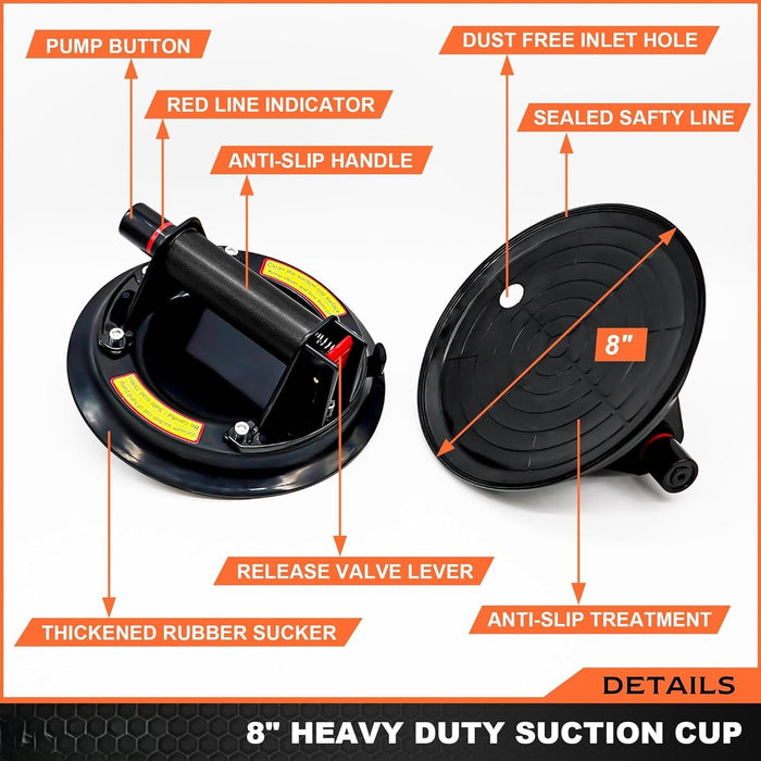 Glass Suction Cup w/ Case 160KG