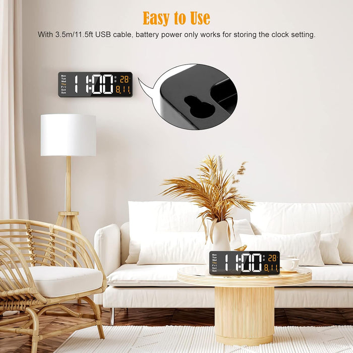 Digital Wall Clock Large