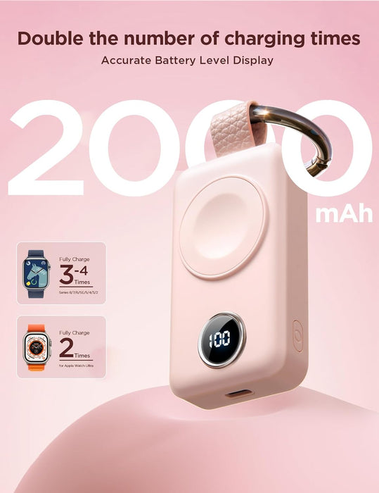 JOYROOM 2000mAh Wireless Charger For Apple Watch Pink