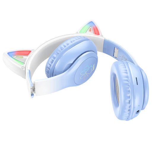 Hoco LED Cat Ear Headphones Blue - image 2