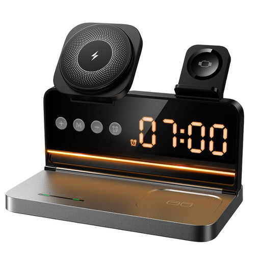 Hoco 15W 4-in-1 Magnetic Wireless Fast Charger with Alarm Clock
