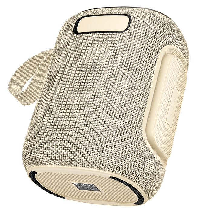 Hoco 10W LED Bluetooth Speaker w Multi-Mode Playback Beige White - image 2
