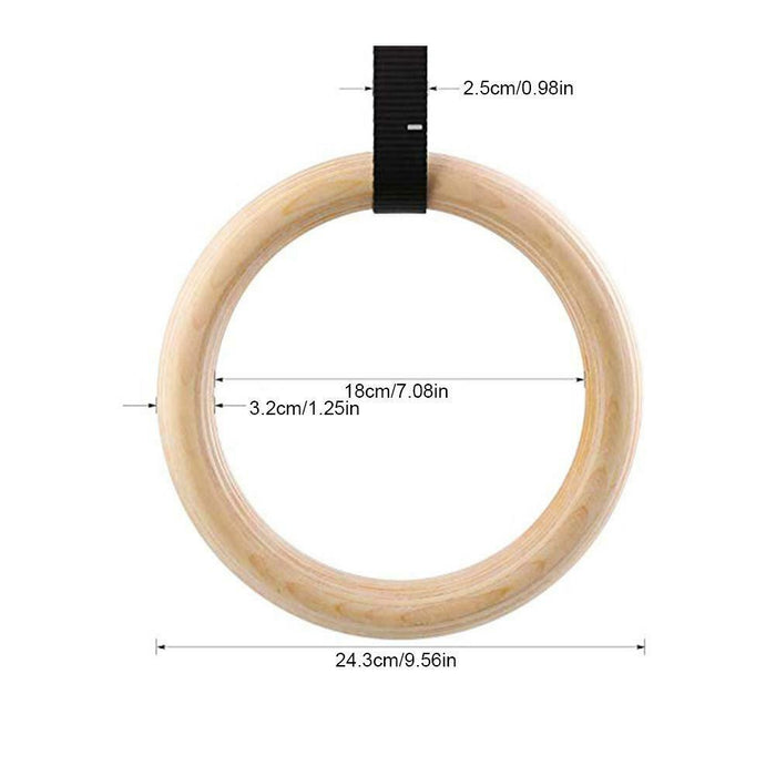 32mm Wooden Gymnastic Rings Gym Rings