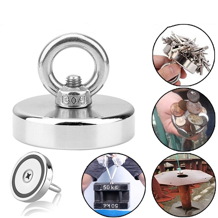 Strong magnetic pickup tool with various applications on a white background