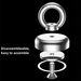 Metal ring with components on a black background