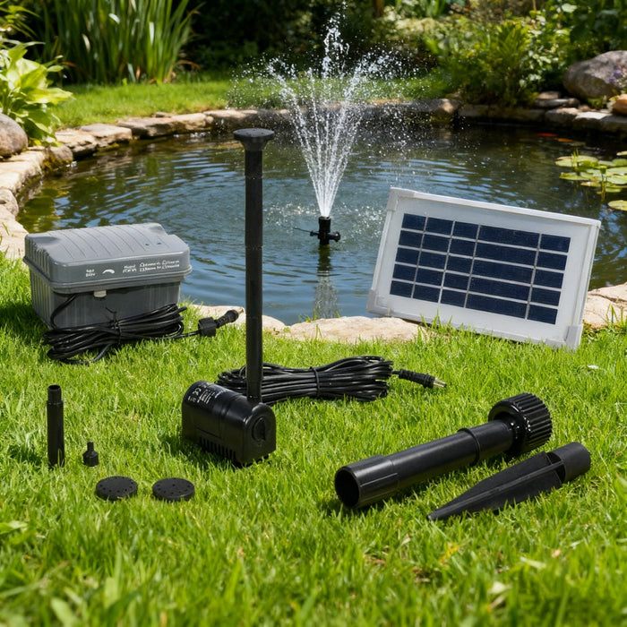 Solar Fountain Pump with Backup Battery