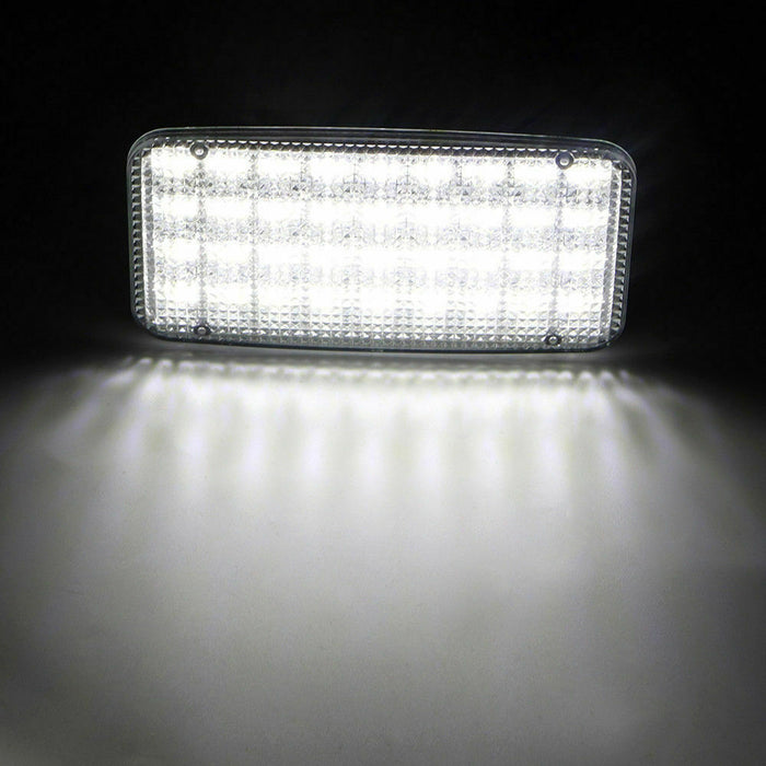 Rectangular LED light on a dark background