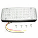 Rectangular LED light bar with wiring harness on a white background