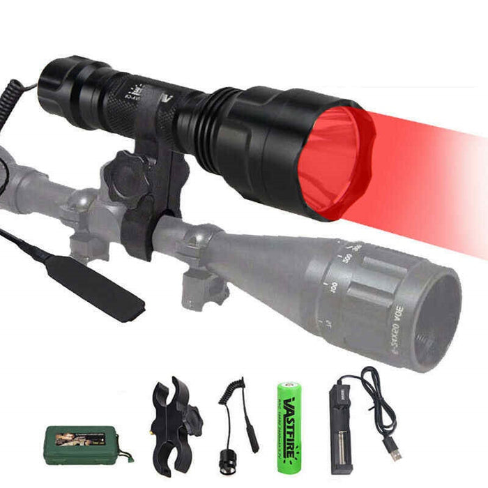 Tactical Red Flashlight Hunting Torch Light Camping Lamp Scope