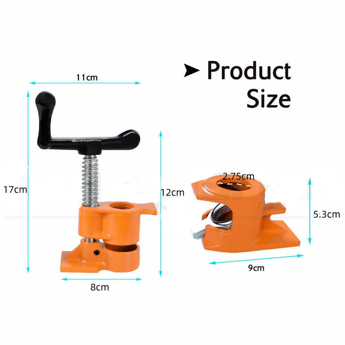 3/4'' Gluing Pipe Clamp 4 Pcs Heavy Duty WOODWORKING VICE TOOLS Wide Protect Pad