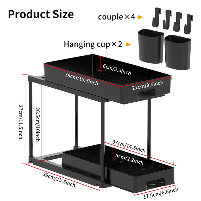 Under Sink Storage Kitchen Bathroom Cabinet Organizer
