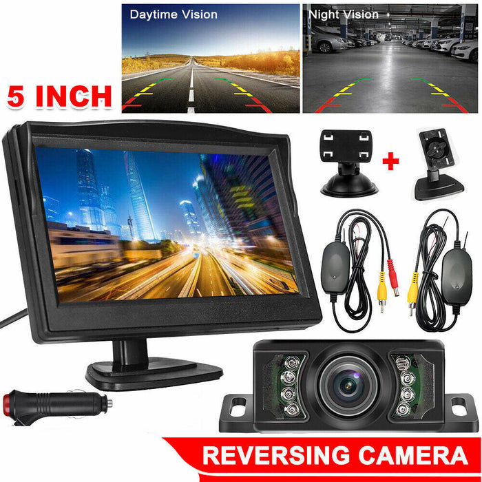 5 Inch Wireless Reverse Camera Kit with Monitor & Night Vision