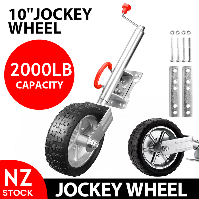 10'' Jockey Wheel 900kg 2000LBS Swing Up Solid Caravan Trailer Boat Heavy Duty