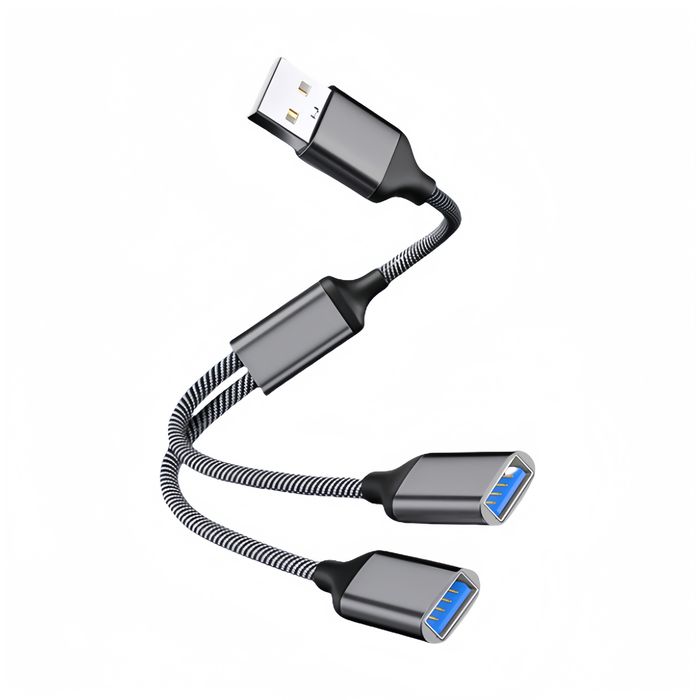 USB Male to Dual USB Female Adapter