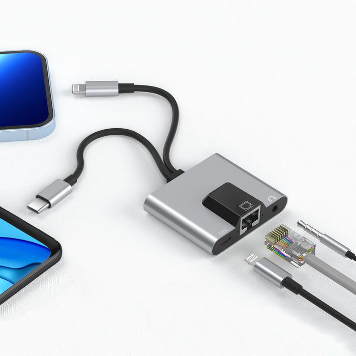 USB-C and Lightning to Ethernet Adapter