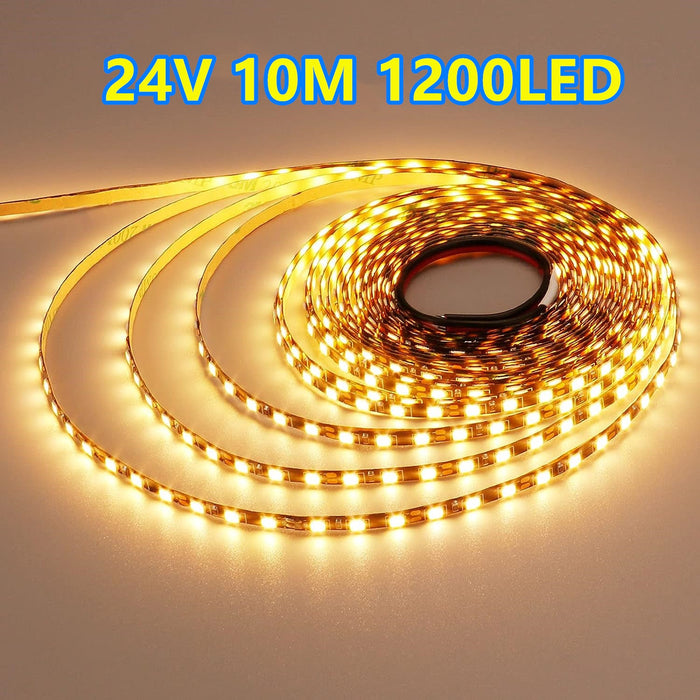 2835 24V 10M LED Strip Light Warm White 1200LED
