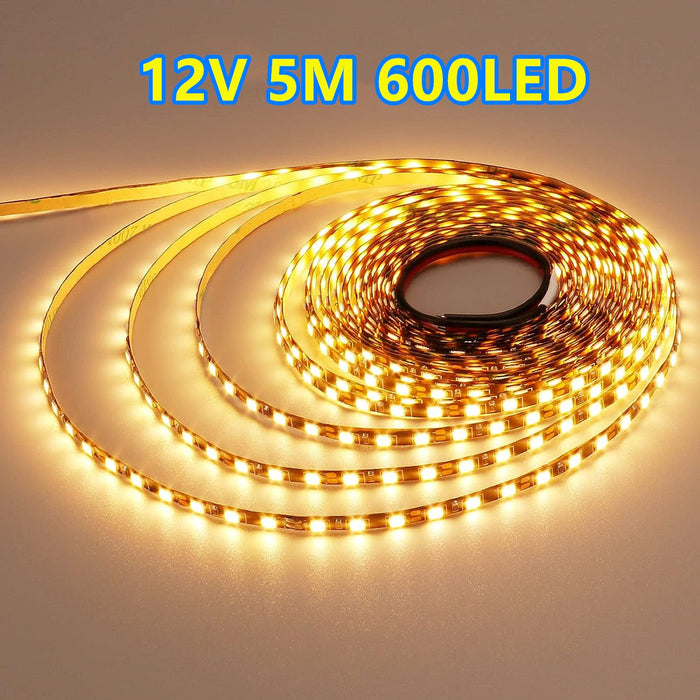2835 12V 5M LED Strip Light Warm White 600LED
