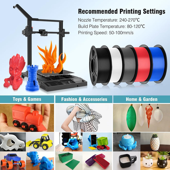 1KG PETG 1.75mm 3D Printer Printing Filament - Black