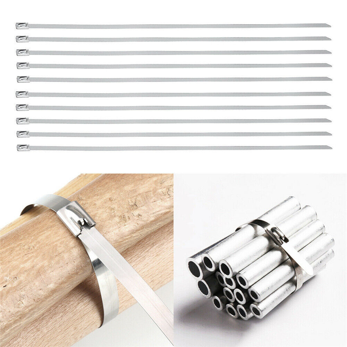 100pcs Stainless Steel Cable Ties 4.6x300mm