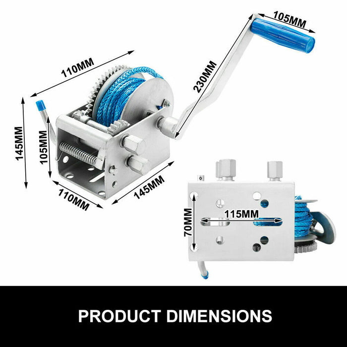 Hand Winch with Nylon Rope MW208W — Off The Back