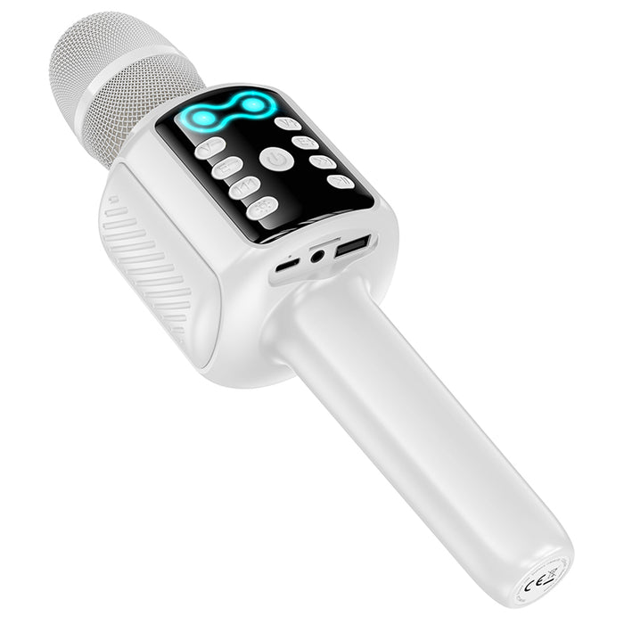 Hoco Karaoke Mic and Speaker, USB/SD/Aux, White - image 2