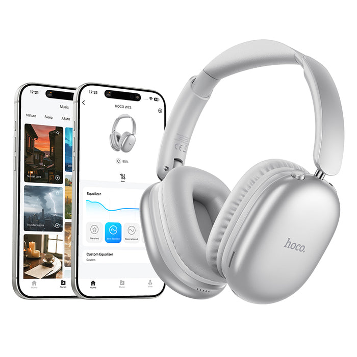 Hoco Active Noise Cancelling Bluetooth Headphones Silver w 90 Hours Battery Life - image 3