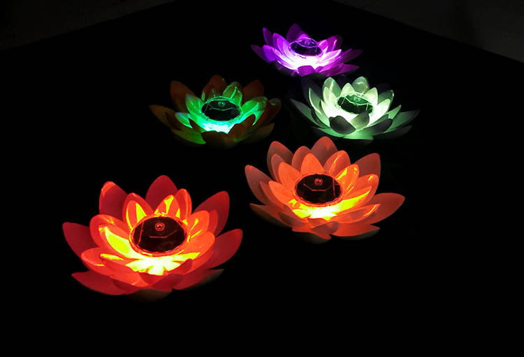 Floating Solar Pool Lotus Light Blue