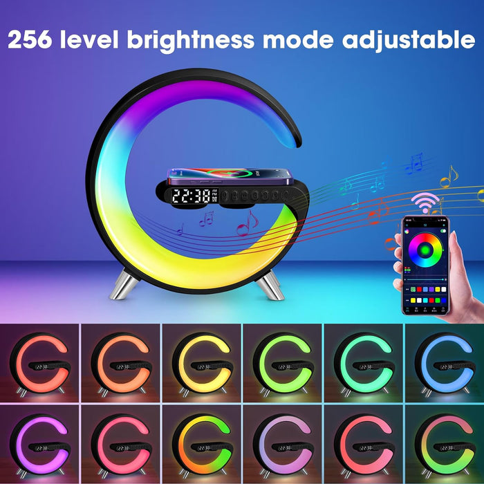 Smart Bedside Lamp with Wireless Charger Black