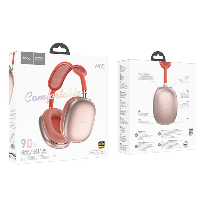 Hoco Premium Headphones w Micro SD and Aux Pink - image 3