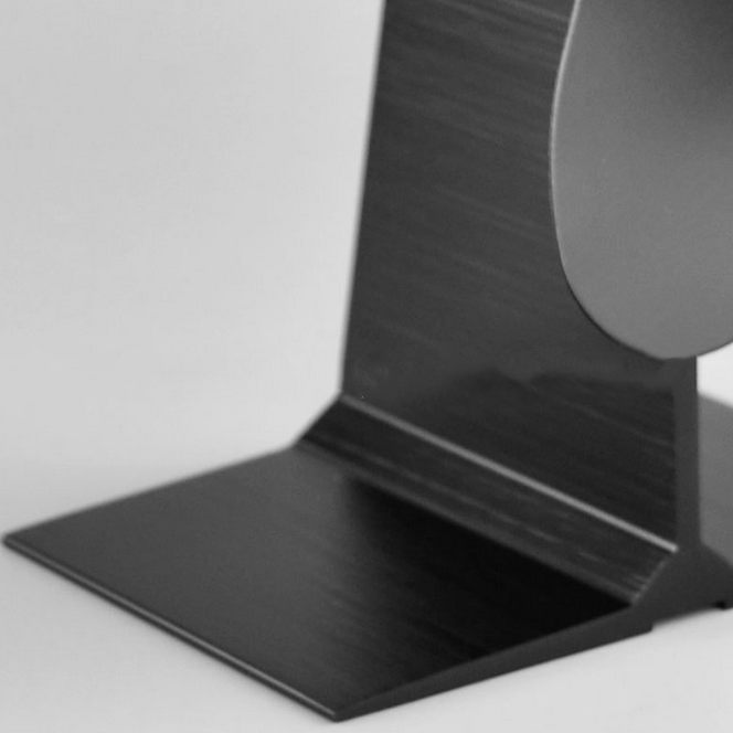 Black metal stand on a white background