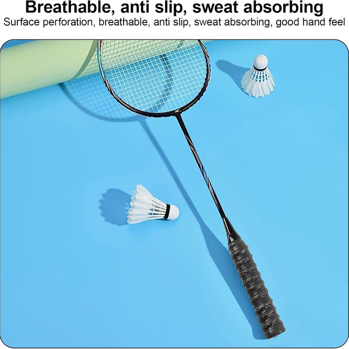 Badminton racket with shuttlecocks on a blue surface