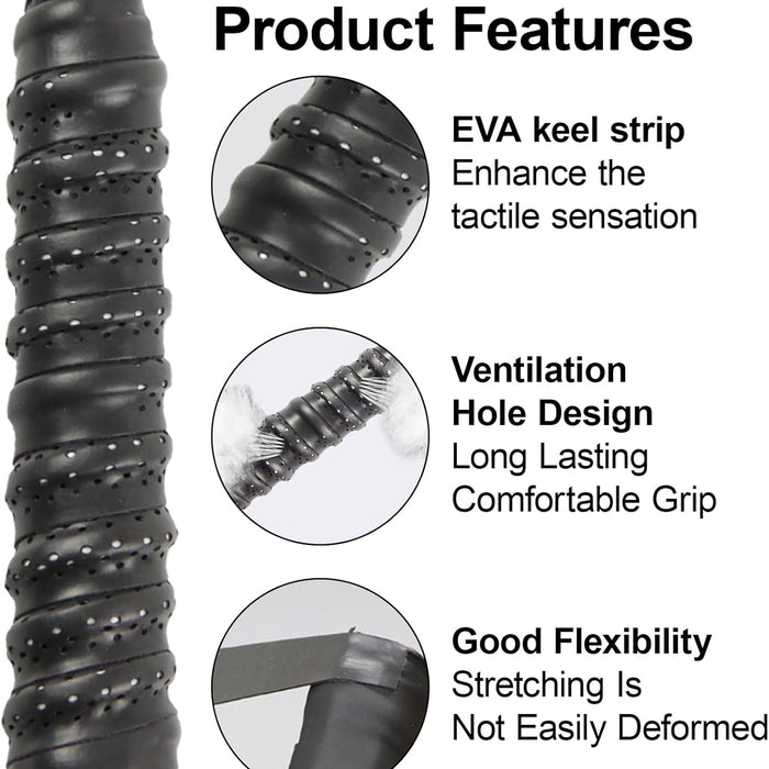Black EVA keel strip with product features highlighted on a white background