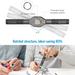 Hand tool with ratchet structure and text highlighting labor-saving benefits, used by two people.