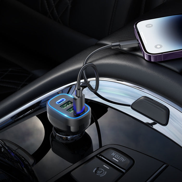 4 Port 2C2A Car Phone Fast Charger For Android iPhone