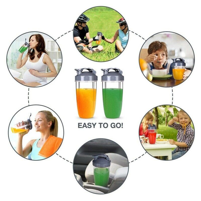 6pcs 32oz Cups & Resealable Lids & Gaskets Set for NutriBullet 900W/600W