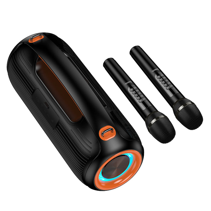 Hoco 600W Bluetooth Party Speaker with 2 Wireless Microphones, RGB Light, 6000mAh Battery, IPX5 Waterproof - image 4