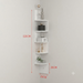 White corner wall shelf mounted on a light gray wall, shown with red dimension lines and labels indicating 125CM height, 20CM width, and 20CM depth.