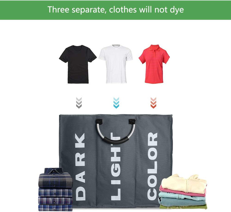 3 Sections Laundry Bag