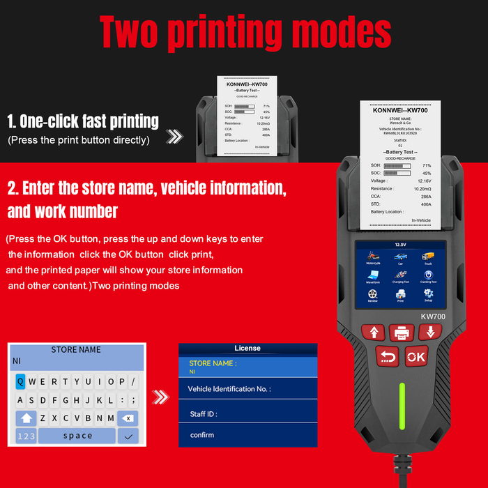 KW700 Digital Battery Tester