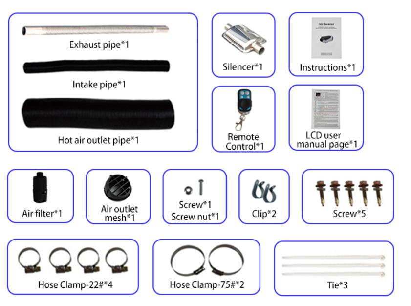 8KW 12V All-in-One Diesel Air Heater with Bluetooth App Control for Caravan, RV & Motorhome