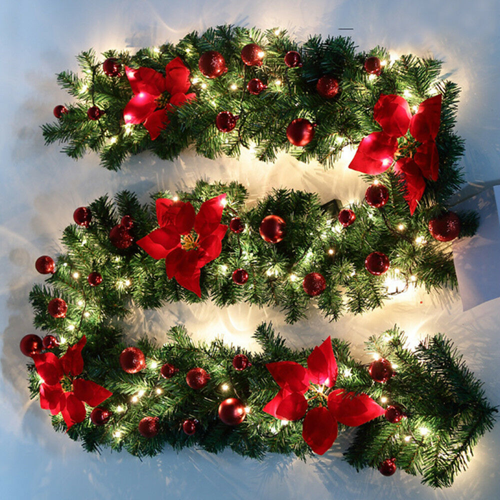 Christmas Fireplace Tree Wreath Garland