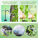 Garden hose nozzle with bendable feature and adjustable spray angle on a green background